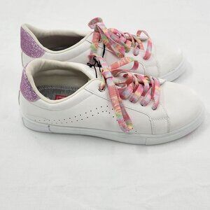 Pop Comfort Fit Sneakers Womens Size 8M Breezy White Lilac Lace Up Glitter